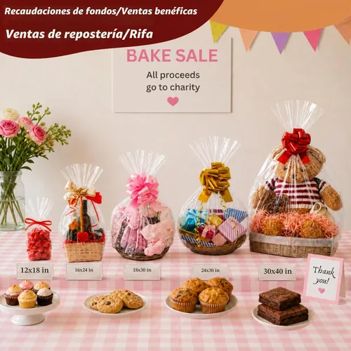 Vista 7 de Wowfit Bolsas de celofán, 10 unidades de 9x20 pulgadas Bolsas de celofán transparentes perfectas para regalos, presentes, botellas de vino