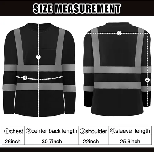 Vista 4 de Zhanmai 6 Pack Long Sleeve Safety Shirt High Visibility Reflective Class 3 Hi Vis Construction Safety Shirt with Pocket