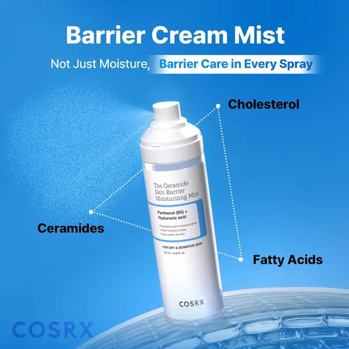 Vista 3 de COSRX Barrier Cream Face Mist - Tónico lechoso con ceramida y ácido hialurónico, spray facial hidratante y calmante para todo tipo de piel, 4.06