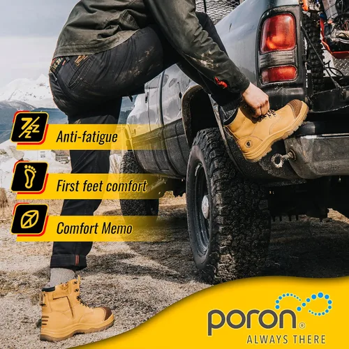 Vista 3 de ROCKROOSTER Botas de trabajo para hombre, 7 pulgadas, punta de acero, cremallera lateral, zapatos de cuero aceitado de seguridad antideslizantes