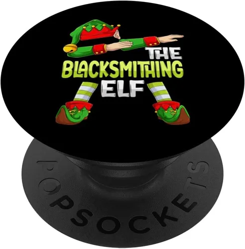 Vista 6 de Dabbing Elf Christmas Blacksmith The Blacksmithing Elf PopSockets MagSafe PopGrip for iPhone