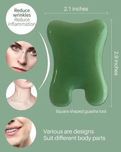 Vista 4 de MoHern Herramientas de masaje Gua Sha, 4 herramientas de Gua Sha de múltiples formas, herramientas de masaje de raspado de guasha para cara y cuerpo