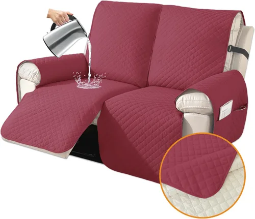 Vista 53 de XINEAGE Funda para Sillón Reclinable Resistente al Agua, Fundas Antideslizantes para Silla Reclinable con Bolsillos, Fundas Acolchadas Gruesas