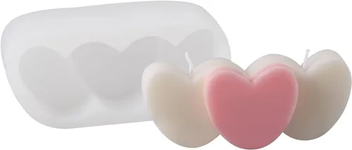 Vista 8 de Moldes de vela de silicona hechos a mano en forma de corazón moldes de vela de cera DIY regalos para bodas decoración del hogar (LZ446)
