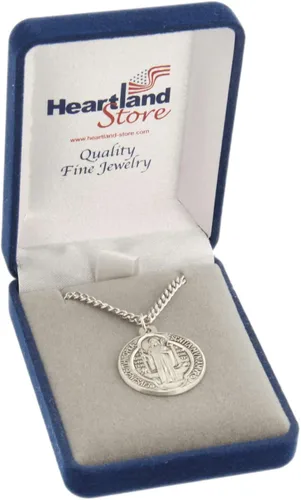 Vista 3 de Heartland - Medalla de moneda redonda de plata de ley para hombre fabricada en Estados Unidos cadena de elección