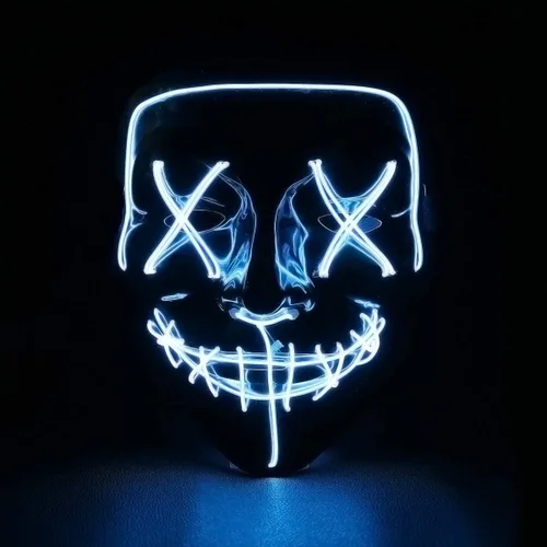 Vista 4 de Disfraz de Halloween, Fiesta Máscara de Miedo LED, Ilumina Máscaras, talla única