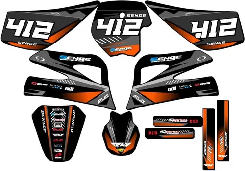 Vista 5 de Kit de base gráfica SX 50 Surge Black Senge 1998-2001 compatible con KTM