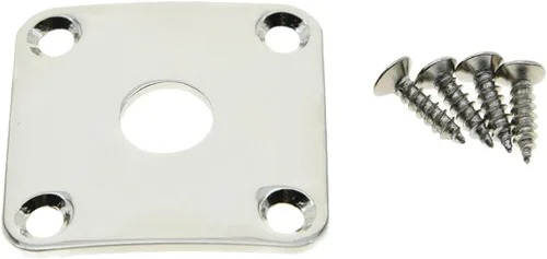 Vista 3 de Dopro Placa de Jackplate cuadrada curvada de metal negro para LP Les Paul de EE. UU
