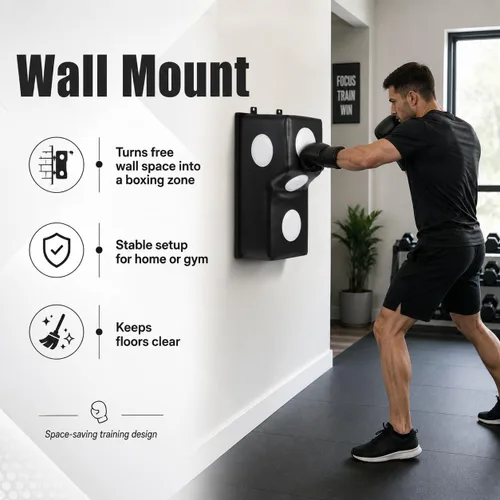 Vista 4 de Saco de Entrenamiento de Boxeo para Montaje en Pared - Objetivo de Entrenamiento de Boxeo Uppercut - Saco de Boxeo Pesado para Adultos