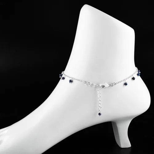 Vista 56 de Yanara Tobilleras de piedras preciosas para mujer, piedra natal natural, chapada en plata, joyería hecha a mano en 8.5 + 1.5 pulgadas, cristales