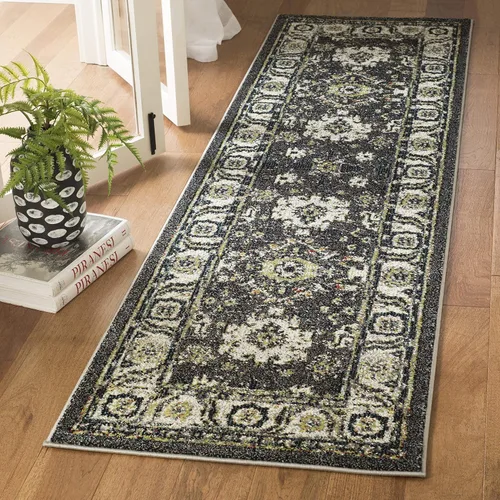 Vista 26 de SAFAVIEH Vintage Hamadan Collection - Alfombra de área de 2 pies 3 pulgadas x 4 pies, naranja y azul, diseño tradicional persa, no desprende pelusa
