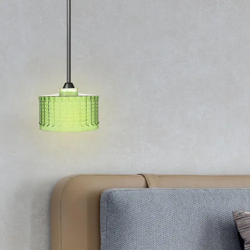Vista 6 de Beaupretty Pantalla de luz colgante de vidrio de 5.90 x 5.90 x 3.54 pulgadas, reemplazo de pantalla de lámpara colgante con patrón de rayas