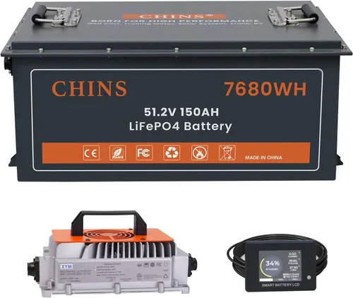 Vista 15 de CHINS - Batería de litio para carrito de golf de 36 V, 100 Ah, batería Bluetooth LiFePO4, BMS de 200 A incorporada, corriente máxima de 1000 A