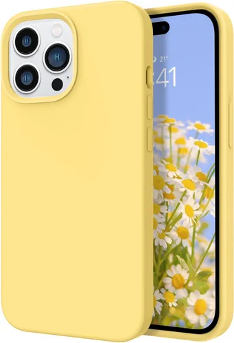 Vista 11 de DOMAVER Funda de silicona líquida para iPhone 14 para mujeres y hombres, cojín de forro de microfibra de goma, funda suave a prueba de golpes
