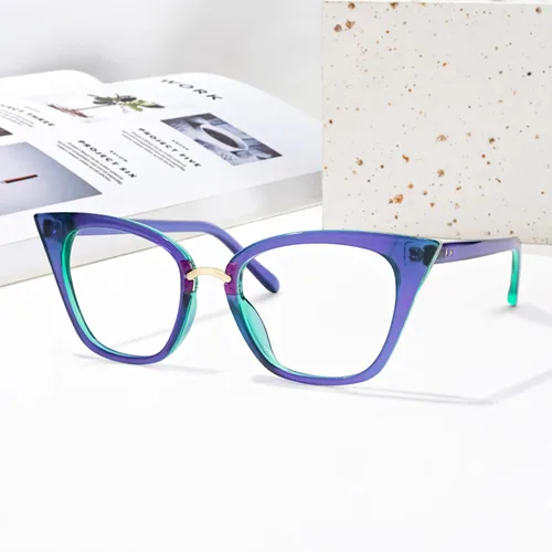 Vista 5 de Zeelool Marco de gafas de ojo de gato para mujeres lente transparente Chandrika ZOP01899