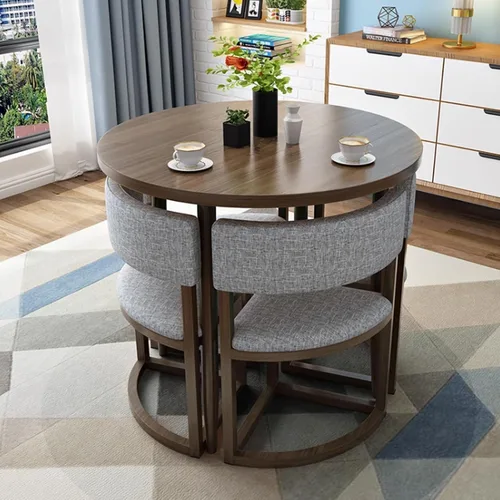 Vista 22 de YVYKFZD Round Conference Table, Small Office Reception Room Club Table, Business Conference Room Table and Chair, Simple Kitchen Dining Table Set