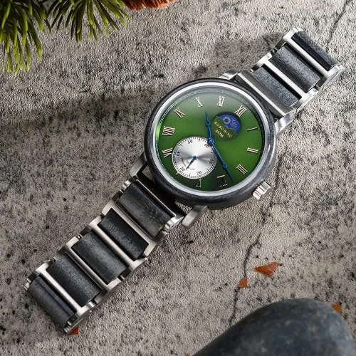 Vista 9 de 2win Relojes de madera grabados para hombres, marido, personalizados, multifuncionales, patrón de conversión de día y noche, reloj de madera