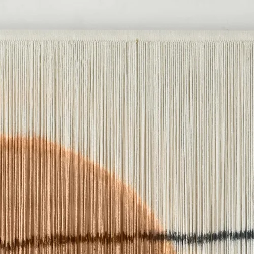 Vista 6 de macramé para colgar en la pared, teñido de inmersión, puesta de sol, decoración de pared, arte de fibra de 57 pulgadas de ancho x 35