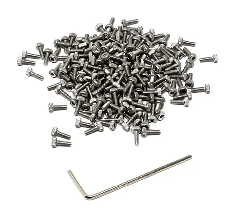 Vista 88 de iexcell Kit de tornillos de cabeza hexagonal de acero inoxidable 304, 100 unidades M2 x 0.157 in, paso de rosca de 0.016 in