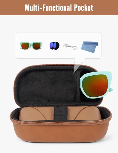 Vista 4 de WOMACO Estuche rígido para lentes de sol Rayban Meta Glasses Charge Case, accesorios para lentes inteligentes, estuche de viaje doble para gafas