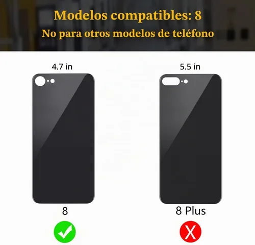 Vista 2 de Funda trasera de repuesto compatible con iPhone 8 de 4.7" + Herramientas profesionales (Gris espacial)