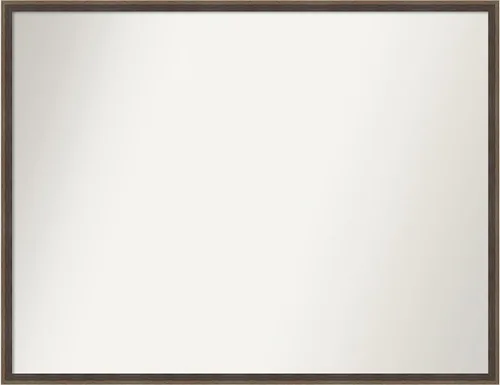 Vista 116 de Amanti Art Brown Bathroom Mirror for Over Sink, 21x33 Custom Made Hardwood Wedge Mocha Rectangle Vanity Mirror, Large Modern Wood Frame, Hangs