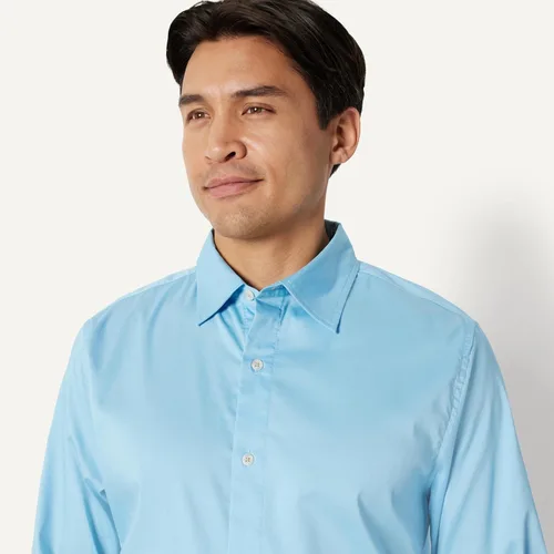 Vista 5 de Tienda Essentials - Camisa de vestir de manga larga para hombre, de ajuste entallado, elástica y resistente a las arrugas