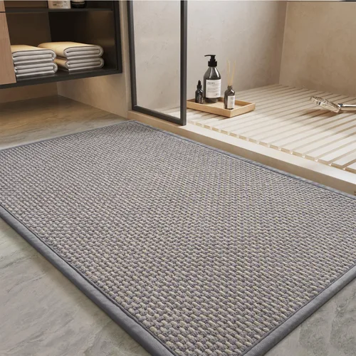 Vista 12 de PADOOR - Tapete de baño de felpilla súper absorbente, tapete de baño con parte trasera de goma antideslizante, fácil de limpiar, para frente