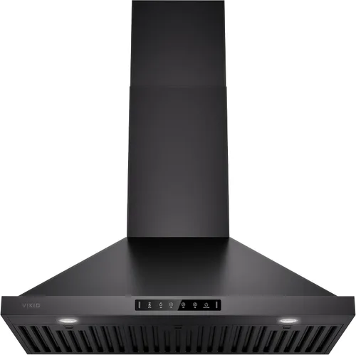 Vista 10 de VIKIO HOME Campana extractora negra para montaje en pared de 30 pulgadas, campana extractora de cocina de acero inoxidable 980 CFM con conducto/sin