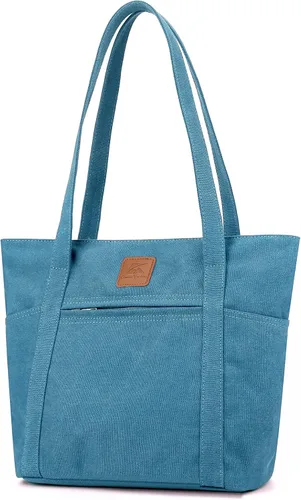 Vista 15 de Bolsos de hombro para mujer, bolsa de lona resistente para trabajo, bolsa de cubo retro Beige