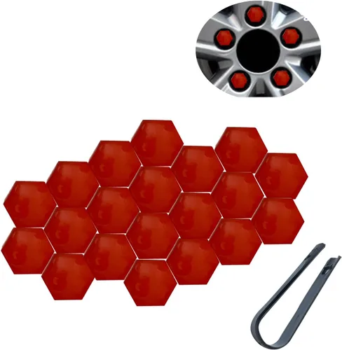 Vista 7 de 20 piezas de tapas de tuerca de rueda de automóvil, tapas de tuerca de lengüeta universal de 0.67 pulgadas, protector de rosca de cubo de automóvil
