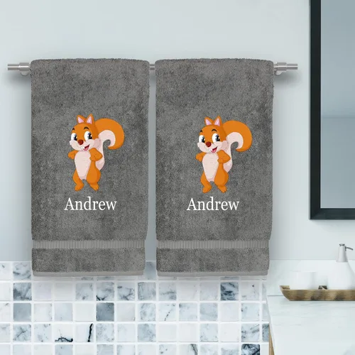 Vista 8 de Toalla de mano personalizada para niños, 100 % algodón turco, texto personalizado e impresiones de animales
