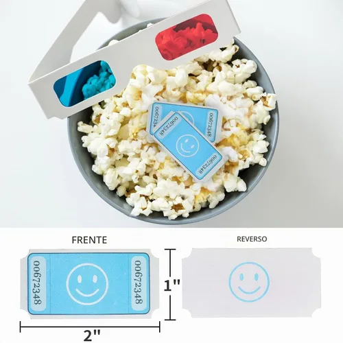 Vista 4 de L LIKED Rollo de boletos de rifa sonriente, cada boleto de 1 x 2 pulgadas, para eventos, entrada, premio de clase, premios, 1000 boletos por rollo