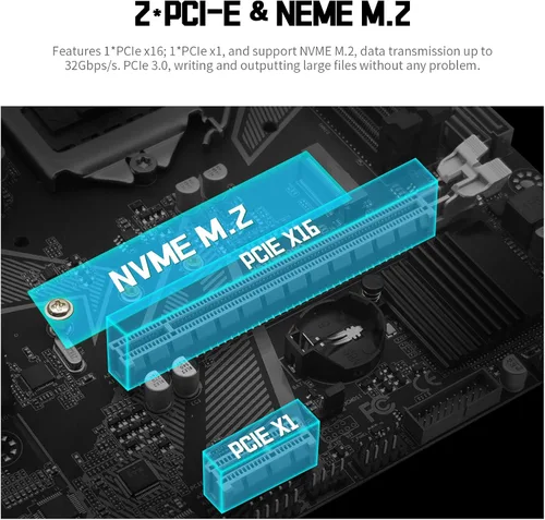 Vista 4 de H511M PRO LGA 1200 Placa base para procesadores Intel de 10ª/11ª generación Core i9/i7/i5/i3/Pentium/Celeron Series