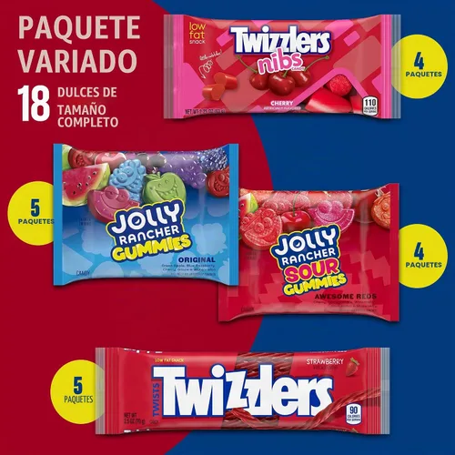 Vista 8 de JOLLY RANCHER & TWIZZLERS Surtido de dulces de frutas, caja a granel, 39.5 onzas