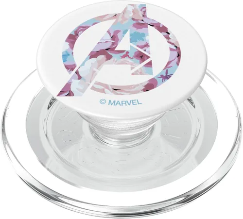 Vista 8 de Marvel Logotipo floral de los Vengadores con PopSockets PopGrip: agarre intercambiable para teléfonos y tabletas