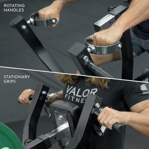 Vista 7 de Valor Fitness Máquina de remo sentada - Placa cargada con brazos convergentes y asas de agarre múltiple, capacidad de 400 libras, adaptadores
