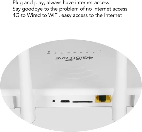 Vista 5 de Enrutador 4G LTE menos cable con ranura para tarjeta SIM, desbloquea cable móvil menos punto de acceso de fidelidad 300 Mbps con 4 antenas 5dBi