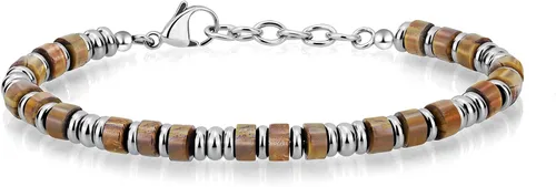 Vista 20 de SIUMAL Pulsera para hombre, pulseras bohemias de acero inoxidable para hombres, pulseras de cuentas, regalos de joyería para marido, padre, amigos