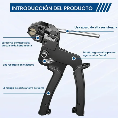 Vista 6 de Pistola de amarre de cables de acero inoxidable con 100 piezas de herramientas de bridas de metal de 11.8 pulgadas, herramienta especial