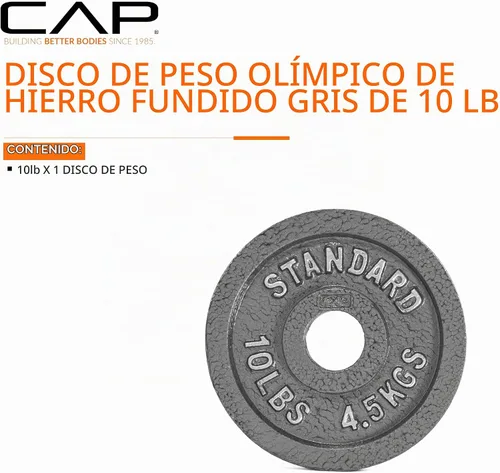 Vista 2 de CAP Barbell Placa de peso olímpica de 2 pulgadas Múltiples opciones