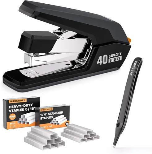 Vista 11 de Marsrock Grapadora resistente para escritorio con 40-50 hojas, 2000 grapas Azul