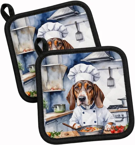Vista 24 de Caroline's Treasures Coton de Tulear El Chef Par de Agarraderas de Ollas de Cocina Resistentes al Calor Juegos de Agarraderas de Ollas Almohadillas