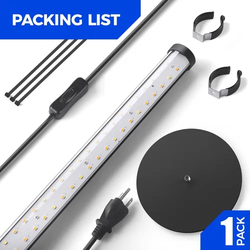 Vista 9 de Barrina Luz de Crecimiento de Pie para Plantas de Interior, 20W 2FT Luz LED de Planta de Escritorio, Colgante y de Pie, Luces de Crecimiento