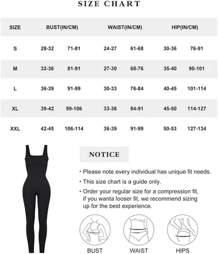 Vista 5 de Popilush Jumpsuits for Women Built-In Bra Rompers Seamless Ribbed Outfits Yoga Sleeveless Workout Set