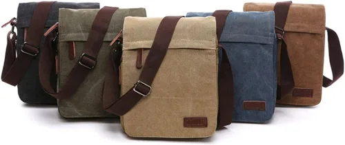 Vista 4 de Sechunk Pequeño bolso de hombro cruzado de lona vintage, Bb_284