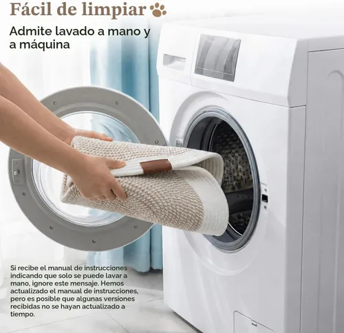Vista 5 de YOUDENOVA Stimulicat - Cama tejida a mano para gatos con cojín Marrón y blanco
