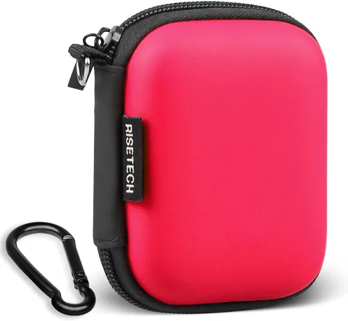 Vista 9 de Funda rígida para auriculares, bolsa de almacenamiento de auriculares de EVA, pequeña bolsa con cremallera compatible con auriculares con cable, JBL
