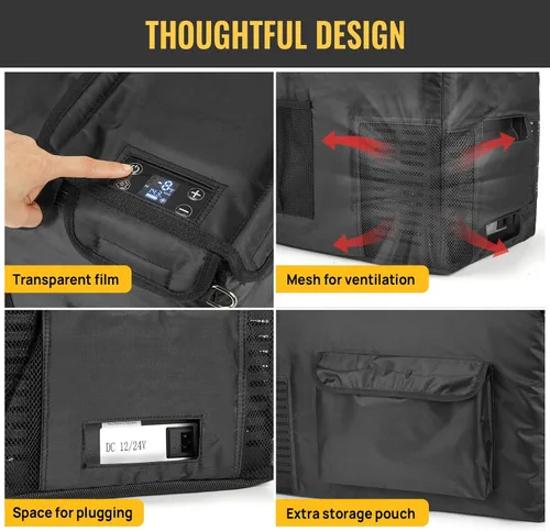 Vista 5 de BougeRV CRPRO Funda protectora aislada de 21 cuartos de galón, funda de transporte portátil de 12 voltios para refrigerador CRPRO de 21 cuartos