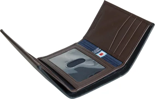 Vista 53 de Nautica Men's Trifold Wallet RFID Blocking Protection ID Window Card Slots Genuine Leather Durable